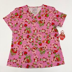 The World Of Strawberry Shortcake Scrub Top Isaac Morris Size Medium With NWT